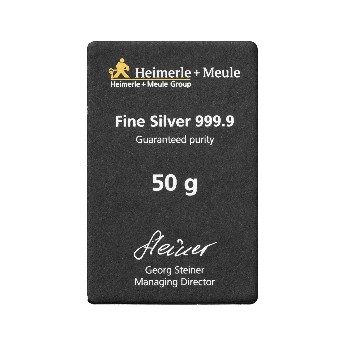 50 g Silberbarren 999 von Heimerle + Meule – nachhaltiges Recycling-Feinsilber