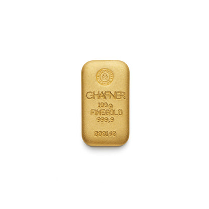 100 g Goldbarren von C.Hafner – gegossenes Recyclinggold mit Seriennummer