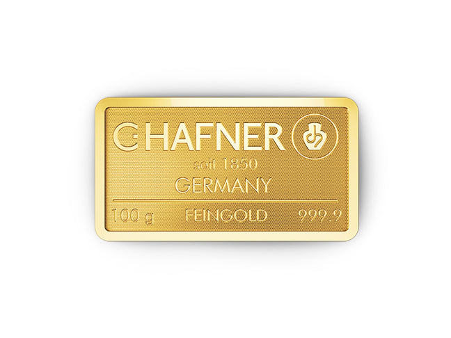 100-g-Goldbarren von C.HAFNER