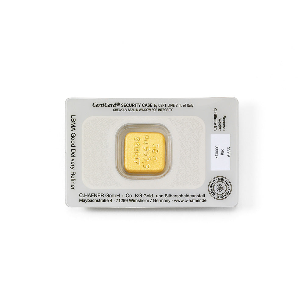 50 g Gold-Nugget von C.Hafner – gegossenes Feingold aus Recyclinggold