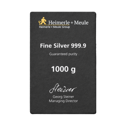1 kg Silberbarren 999 von Heimerle + Meule – nachhaltiges Recycling-Feinsilber