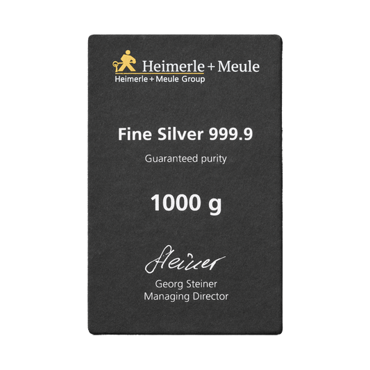 1 kg Silberbarren 999 von Heimerle + Meule – nachhaltiges Recycling-Feinsilber