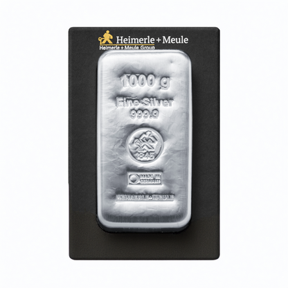 1 kg Silberbarren 999 von Heimerle + Meule – nachhaltiges Recycling-Feinsilber