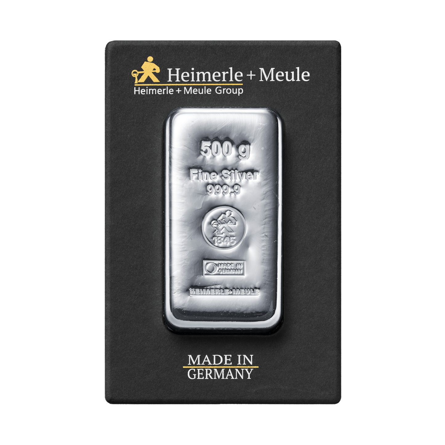 500 g Silberbarren 999 von Heimerle + Meule – nachhaltiges Recycling-Feinsilber