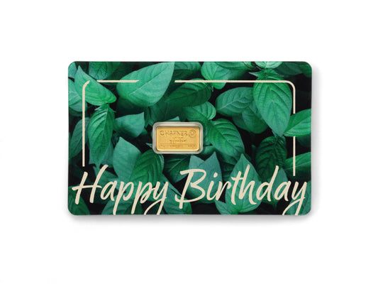 1 g Goldbarren Happy Birthday 999,9 von C.Hafner – nachhaltiger Motivbarren aus Recyclinggold