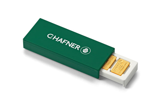 Goldbox 25×1 g Goldbarren von C.Hafner – abtrennbare Einheiten aus Recyclinggold